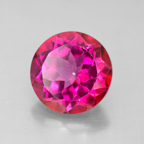 4.68 ct Red Mystic Topaz Stone, Natural Mystic Topaz in Round Facet Shape for Sale