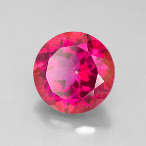 4.69 ct Red Mystic Topaz Stone, Natural Mystic Topaz in Round Facet Shape for Sale