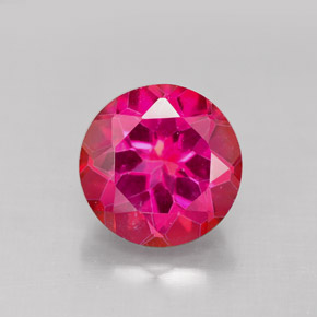 4.76 ct Red Mystic Topaz Gemstone, Mystic Topaz Gem in Round Facet Shape for Sale.