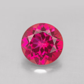 4.59 ct Red Mystic Topaz Gemstone, Mystic Topaz Gem in Round Facet Shape for Sale.