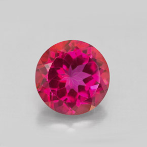 4.72 ct Red Mystic Topaz Gemstone, Mystic Topaz Gem in Round Facet Shape for Sale.