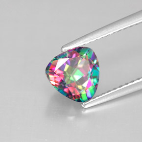1.62 ct Multicolor Mystic Topaz Stone, Natural Mystic Topaz in Trillion Facet Shape for Sale