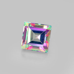 2.32 ct Multicolor Mystic Topaz Gemstone, Mystic Topaz Gem in Square Facet Shape for Sale.