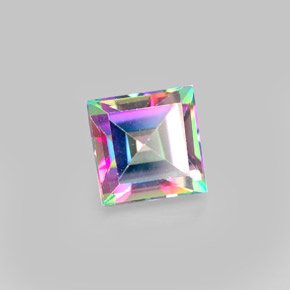 2.32 ct Multicolor Mystic Topaz Stone, Natural Mystic Topaz in Square Facet Shape for Sale