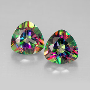 3.42 ct Multicolor Mystic Topaz Gemstone, Mystic Topaz Gem in Trillion Facet Shape for Sale.