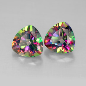 3.42 ct Multicolor Mystic Topaz Stone, Natural Mystic Topaz in Trillion Facet Shape for Sale