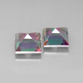 Mystic Topaz Gemstone in 7 x 7 mm (calibrated) Size for Sale, Mystic Topaz Stone in Top Rainbow Color