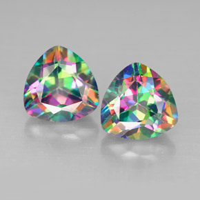 2.96 ct Multicolor Mystic Topaz Gemstone, Mystic Topaz Gem in Trillion Facet Shape for Sale.