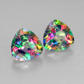 2.96 ct Multicolor Mystic Topaz Stone, Natural Mystic Topaz in Trillion Facet Shape for Sale