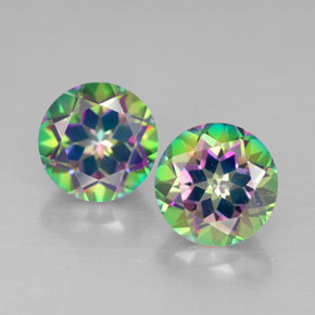 3.25 ct Multicolor Mystic Topaz Gemstone, Mystic Topaz Gem in Round Facet Shape for Sale.