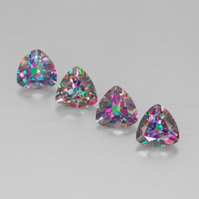8.47 ct Multicolor Mystic Topaz Stone, Natural Mystic Topaz in Trillion Facet Shape for Sale