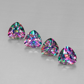 9.35 ct Multicolor Mystic Topaz Gemstone, Mystic Topaz Gem in Trillion Facet Shape for Sale.