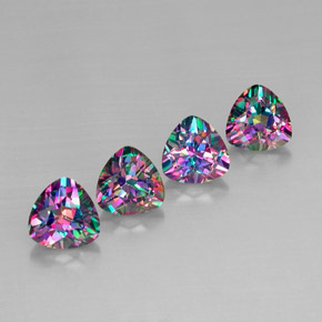 9.35 ct Multicolor Mystic Topaz Stone, Natural Mystic Topaz in Trillion Facet Shape for Sale