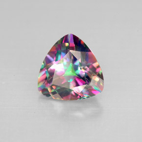 2.19 ct Multicolor Mystic Topaz Stone, Natural Mystic Topaz in Trillion Facet Shape for Sale
