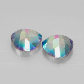 Mystic Topaz Gemstone in 8 x 8 mm (calibrated) Size for Sale, Mystic Topaz Stone in Top Rainbow Color