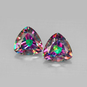 3.90 ct Multicolor Mystic Topaz Gemstone, Mystic Topaz Gem in Trillion Facet Shape for Sale.