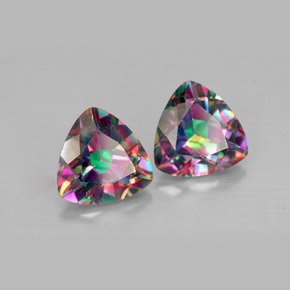 3.90 ct Multicolor Mystic Topaz Stone, Natural Mystic Topaz in Trillion Facet Shape for Sale