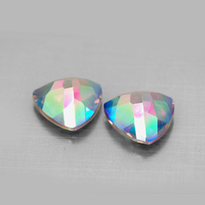 Mystic Topaz Gemstone in 8 x 8 mm (calibrated) Size for Sale, Mystic Topaz Stone in Top Rainbow Color