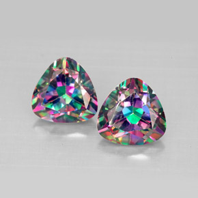 4.40 ct Multicolor Mystic Topaz Gemstone, Mystic Topaz Gem in Trillion Facet Shape for Sale.