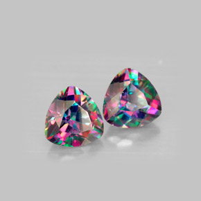 4.53 ct Multicolor Mystic Topaz Stone, Natural Mystic Topaz in Trillion Facet Shape for Sale