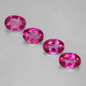 3.49 ct Red Mystic Topaz Stone, Natural Mystic Topaz in Oval Facet Shape for Sale