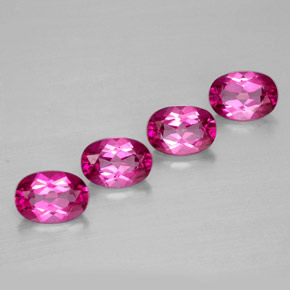 3.85 ct Red Mystic Topaz Gemstone, Mystic Topaz Gem in Oval Facet Shape for Sale.