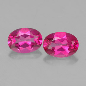 1.93 ct Red Mystic Topaz Gemstone, Mystic Topaz Gem in Oval Facet Shape for Sale.