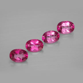 4.12 ct Red Mystic Topaz Gemstone, Mystic Topaz Gem in Oval Facet Shape for Sale.