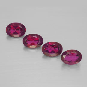 3.94 ct Red Mystic Topaz Gemstone, Mystic Topaz Gem in Oval Facet Shape for Sale.