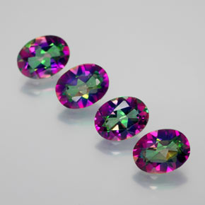 5.31 ct Multicolor Mystic Topaz Stone, Natural Mystic Topaz in Oval Facet Shape for Sale