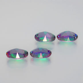 Mystic Topaz Gemstone in 8 x 6 mm (calibrated) Size for Sale, Mystic Topaz Stone in Multicolor Rainbow Color
