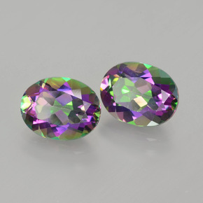 4.55 ct Multicolor Mystic Topaz Stone, Natural Mystic Topaz in Oval Facet Shape for Sale