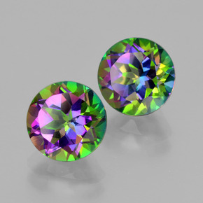 4.80 ct Multicolor Mystic Topaz Stone, Natural Mystic Topaz in Round Facet Shape for Sale