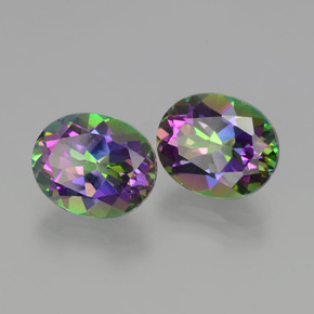 9.04 ct Multicolor Mystic Topaz Stone, Natural Mystic Topaz in Oval Facet Shape for Sale