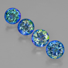 5.51 ct Multicolor Mystic Topaz Gemstone, Mystic Topaz Gem in Round Facet Shape for Sale.