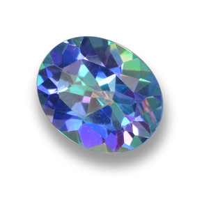 3.05 ct Multicolor Mystic Topaz Stone, Natural Mystic Topaz in Oval Facet Shape for Sale