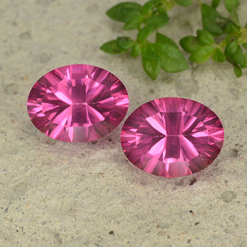 Medium-Dark Pink Mystic Topaz Gem - 2.3ct Oval Concave Cut (ID: 482880)