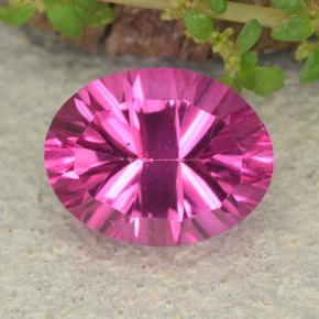 2.24 ct Pink Mystic Topaz Gemstone, Mystic Topaz Gem in Oval Concave Cut Shape for Sale.