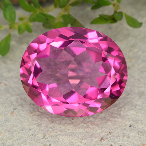Medium-Dark Pink Mystic Topaz Gem - 5.8ct Oval Facet (ID: 482938)