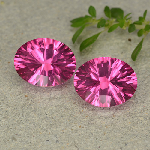 Dark Pink Mystic Topaz Gem - 2.2ct Oval Concave Cut (ID: 482981)