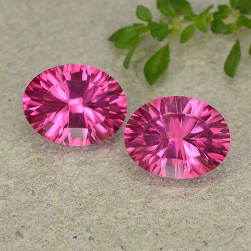 4.37 ct Pink Mystic Topaz, 9.2 x 7.2 mm Oval Concave Cut From Brazil, Photo A