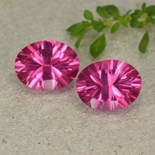 Dark Pink Mystic Topaz Gem - 2.2ct Oval Concave Cut (ID: 482983)