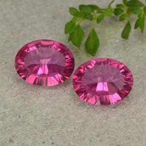 Dark Pink Мистический Топаз Камень - 2ct Овал с Вогнутой Огранкой (ID: 482984)