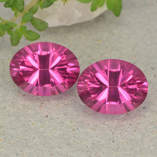 Medium-Dark Pink Mystic Topaz Gem - 2.4ct Oval Concave Cut (ID: 482987)