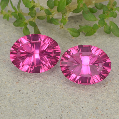 Hot Pink Mystic Topaz Gem - 2ct Oval Concave Cut (ID: 482992)