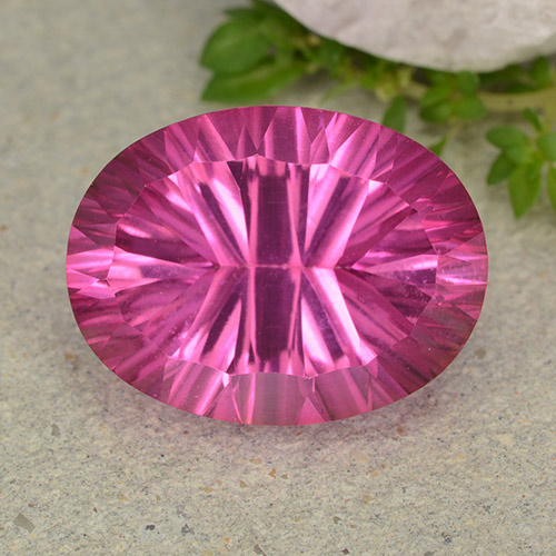 Deep Magenta Mystic Topaz Gem - 10.6ct Oval Concave Cut (ID: 483016)