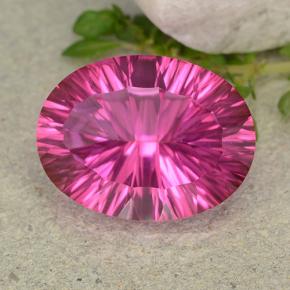 Dark Pink Мистический Топаз Камень - 10ct Овал с Вогнутой Огранкой (ID: 483021)