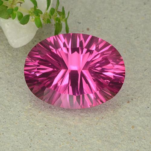 Deep Magenta Mystic Topaz Gem - 10.5ct Oval Concave Cut (ID: 483035)