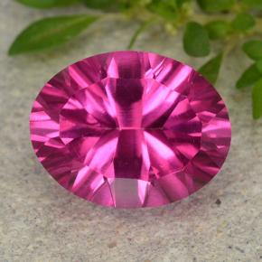 Ярко-розовый Мистический Топаз Камень - 2.4ct Овал с Вогнутой Огранкой (ID: 483047)