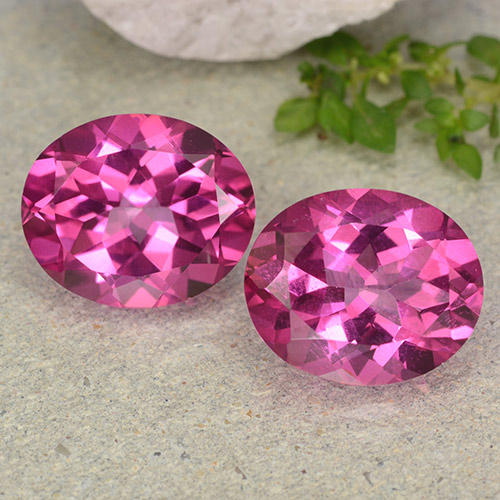 Ярко-розовый Мистический Топаз Камень - 5.6ct Фасетный Овал (ID: 483053)